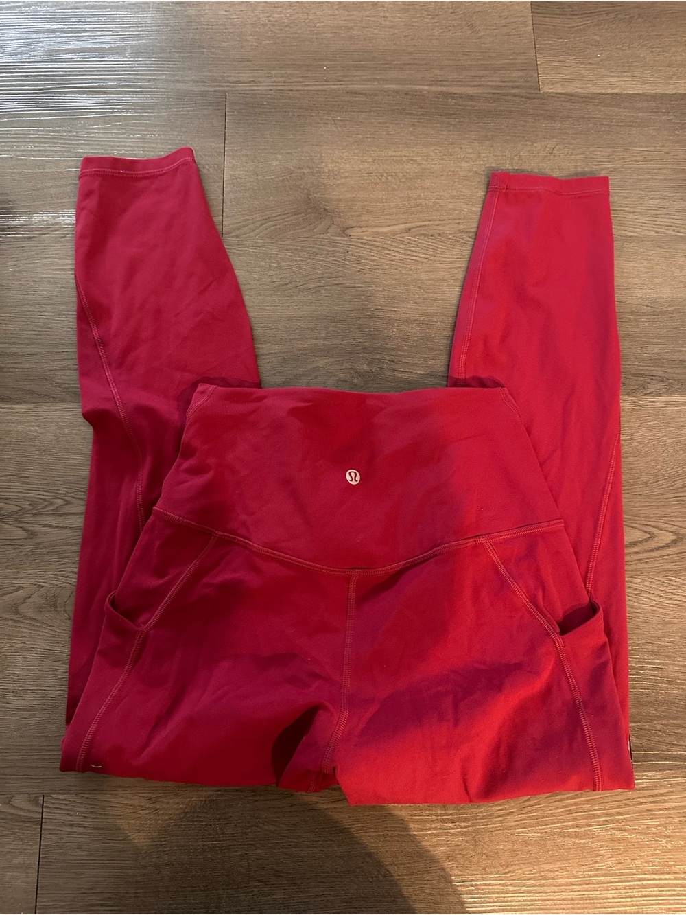 Lululemon Red High-Rise Leggings with pockets